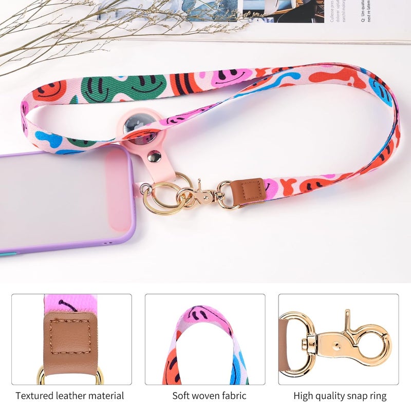 Knagsfa Lanyards for Keys, Neck Lanyards for ID Badges with Metal Hook, Cute Keychain Lanyard for Women, Colorful Smile - Image 4